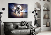 Astronaut panel adding statement mood to a man's office