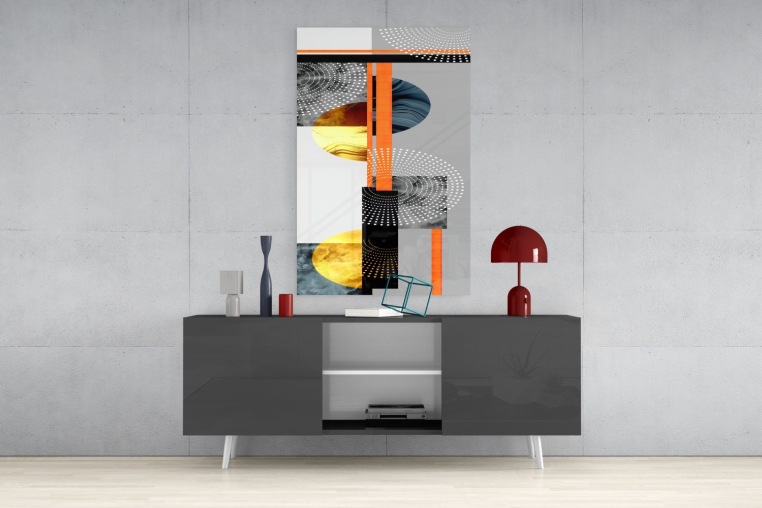 Abstract Glass Wall Art.