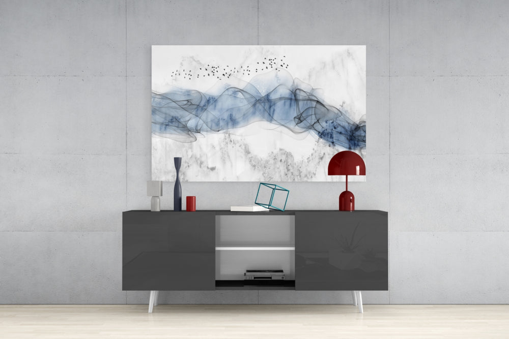 Blue Fog Glass Wall Art.