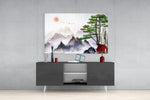 Abstract Forest Glass Wall Art.