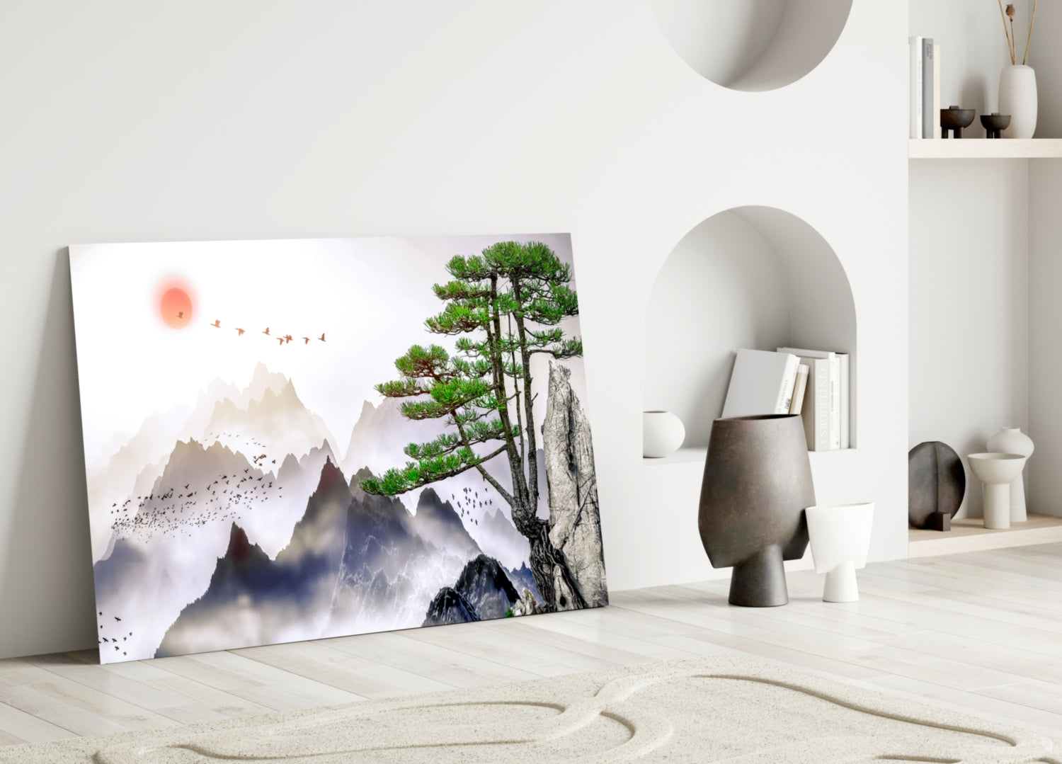 Abstract Forest Glass Wall Art.