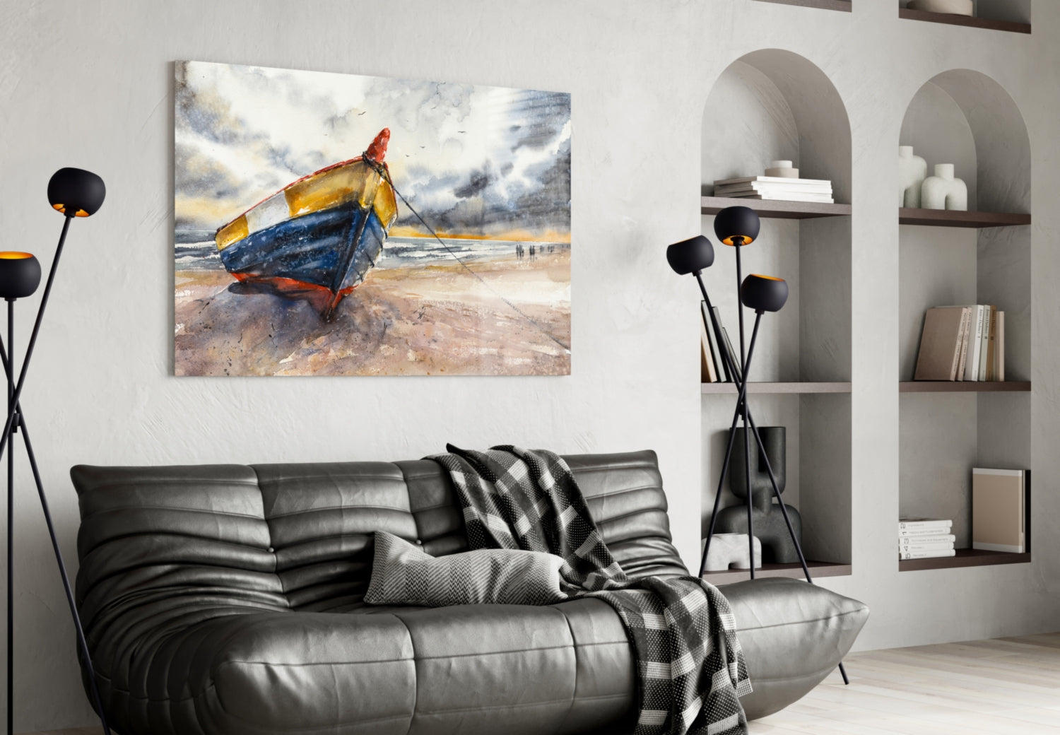 Solo Canoe Glass Wall Art.