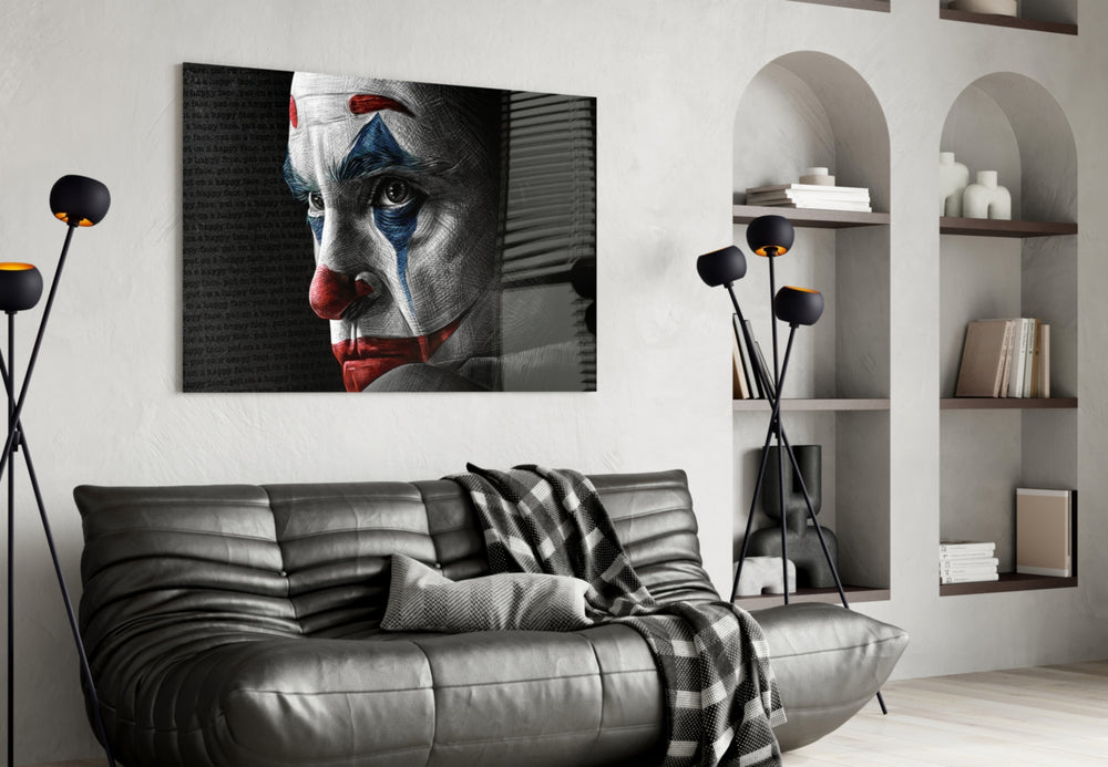 Joker Sketch panel adding editorial mood to a games room