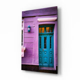 Purple House Glass Wall Art.