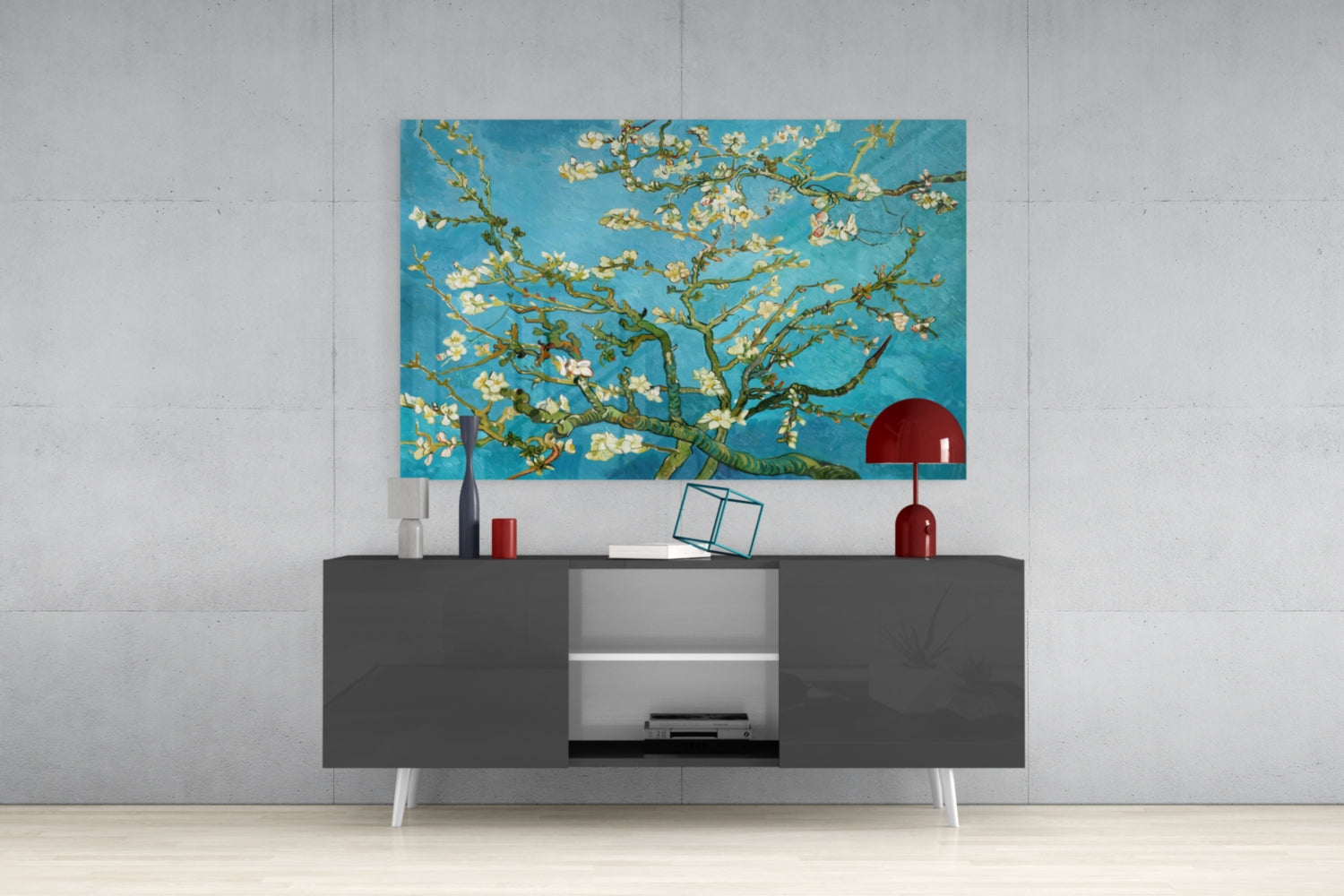 White Flowers Glass Wall Art.