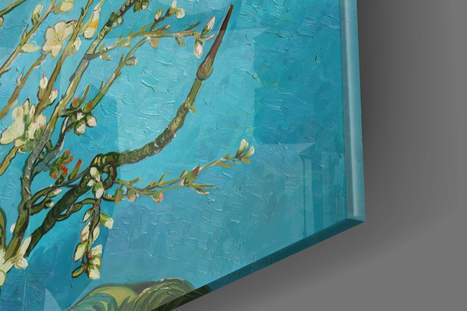 White Flowers Glass Wall Art.