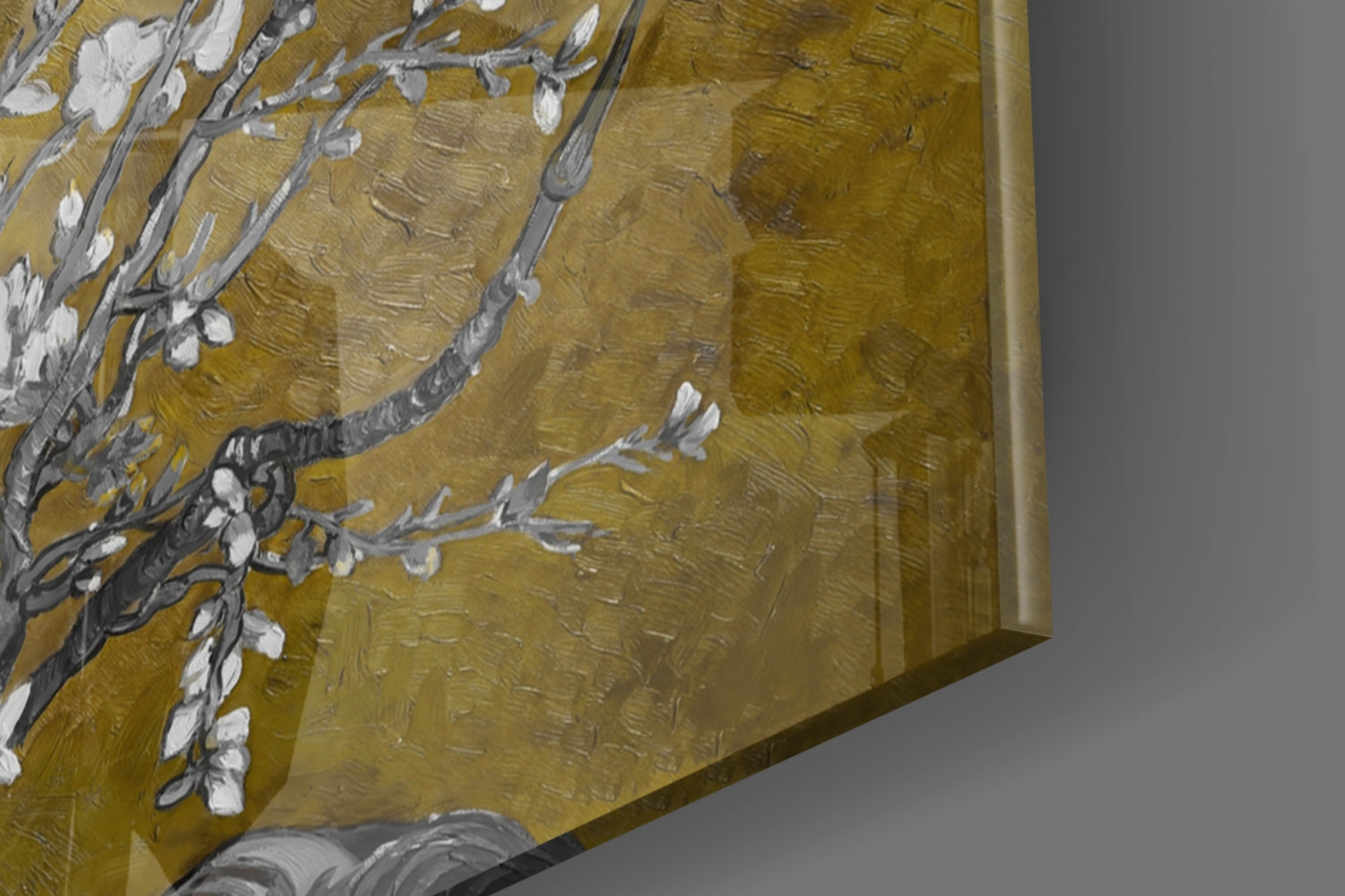 White Flowers Glass Wall Art.