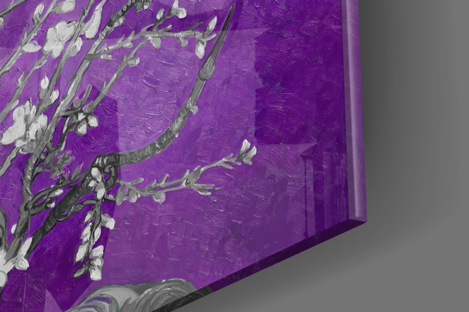 White Flowers Glass Wall Art.