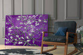 Violet Almond artwork anchoring a wall with bold mystical palette