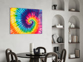 Tie Dye glass print enhancing a child's room with editorial drama