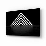 Geometric-minimalist panel bringing modern drama to a contemporary living space