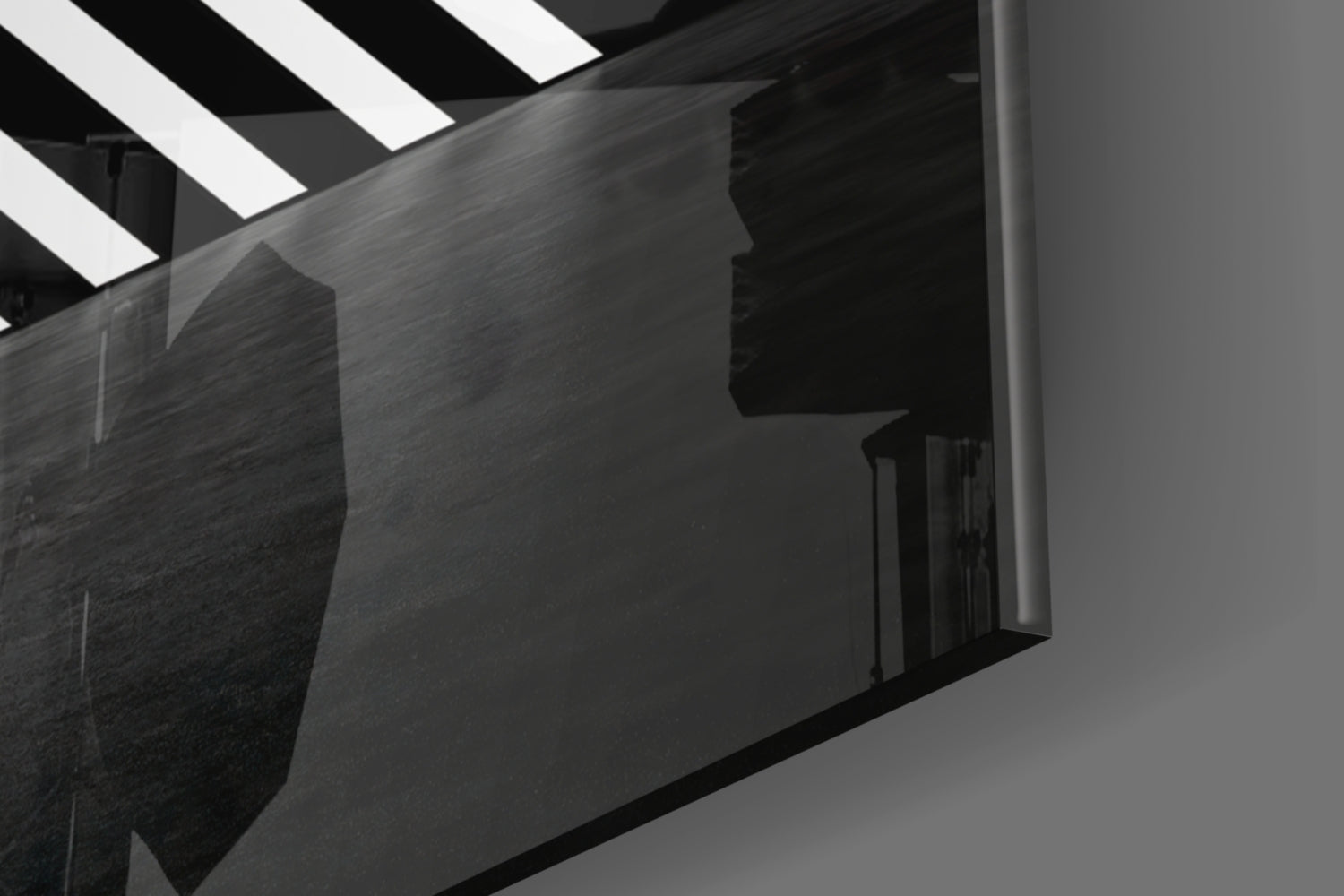 Neon Triangle Glass Wall Art.