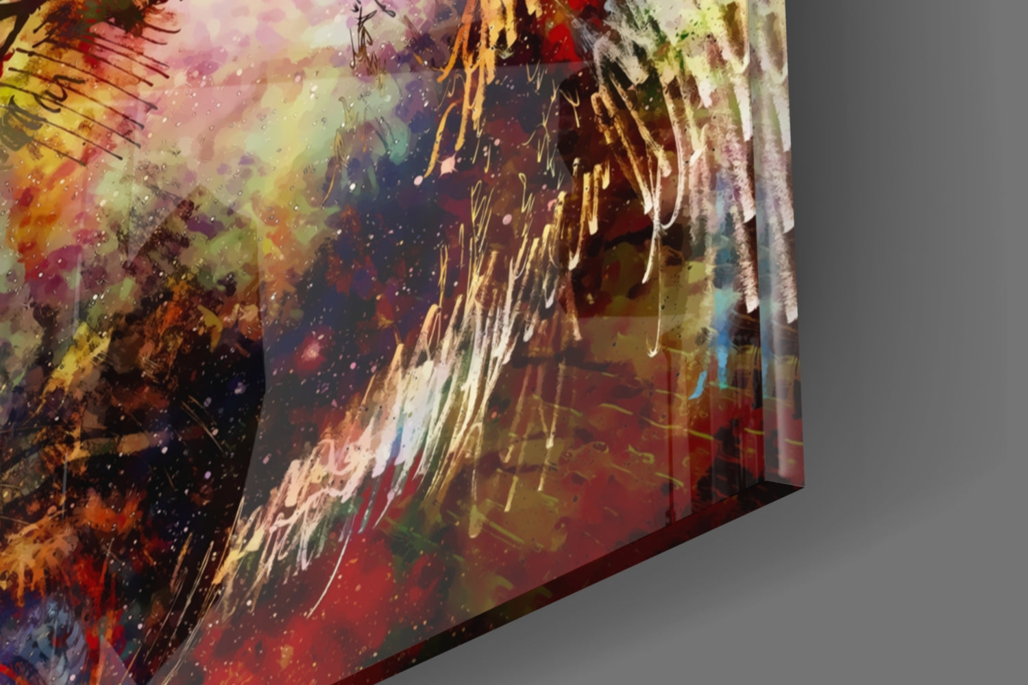 Colorful Wolf Glass Wall Art.