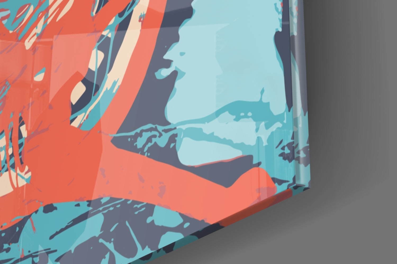 Abstract Colors Glass Wall Art.