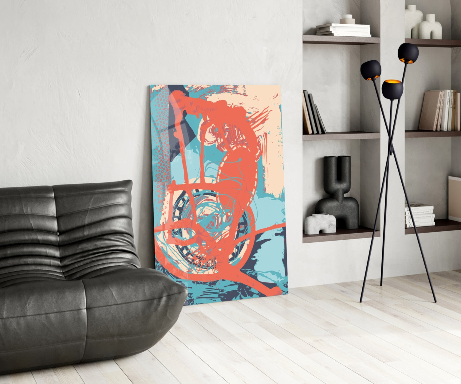 Abstract Colors Glass Wall Art.