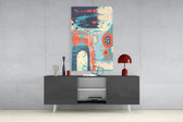 Abstract Colors Glass Wall Art.