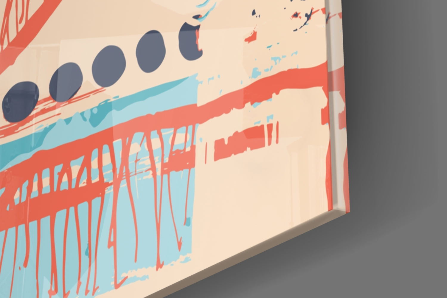 Abstract Colors Glass Wall Art.