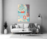 Doodle glass wall art styled above a rocking chair in a nursery