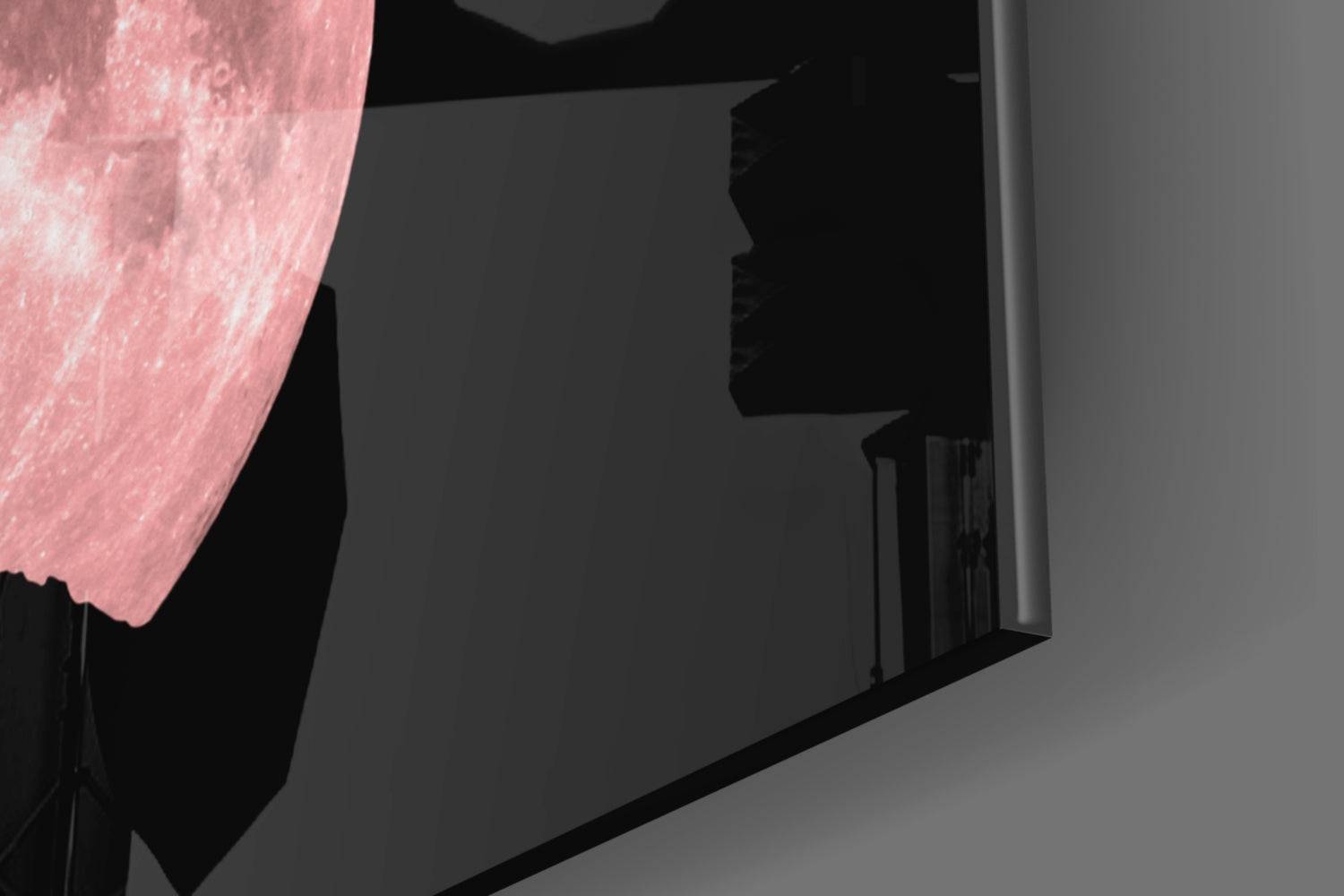 Wolf And Full Moon Glass Wall Art.