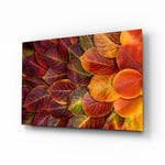 Fall-foliage panel bringing warm drama to a contemporary living space