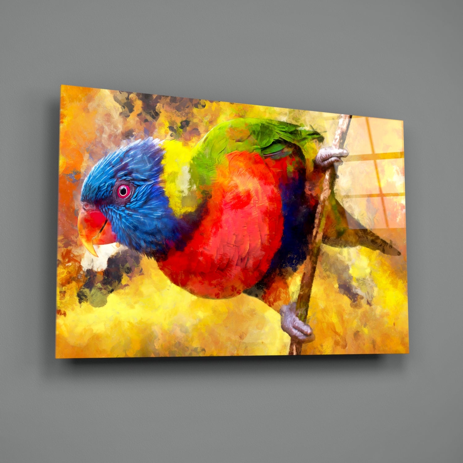 Parrot Glass Wall Art.