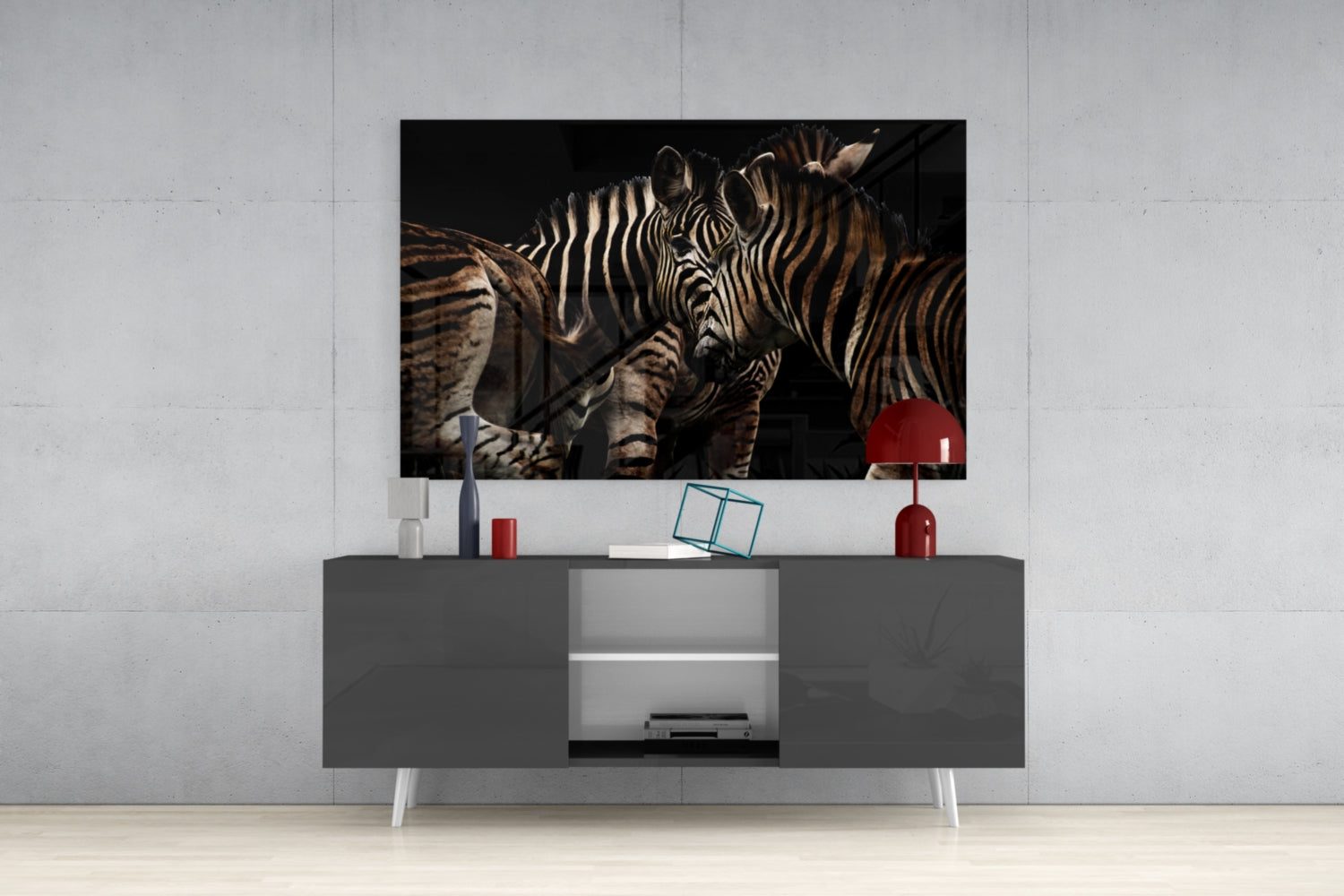 Zebra Glass Wall Art.