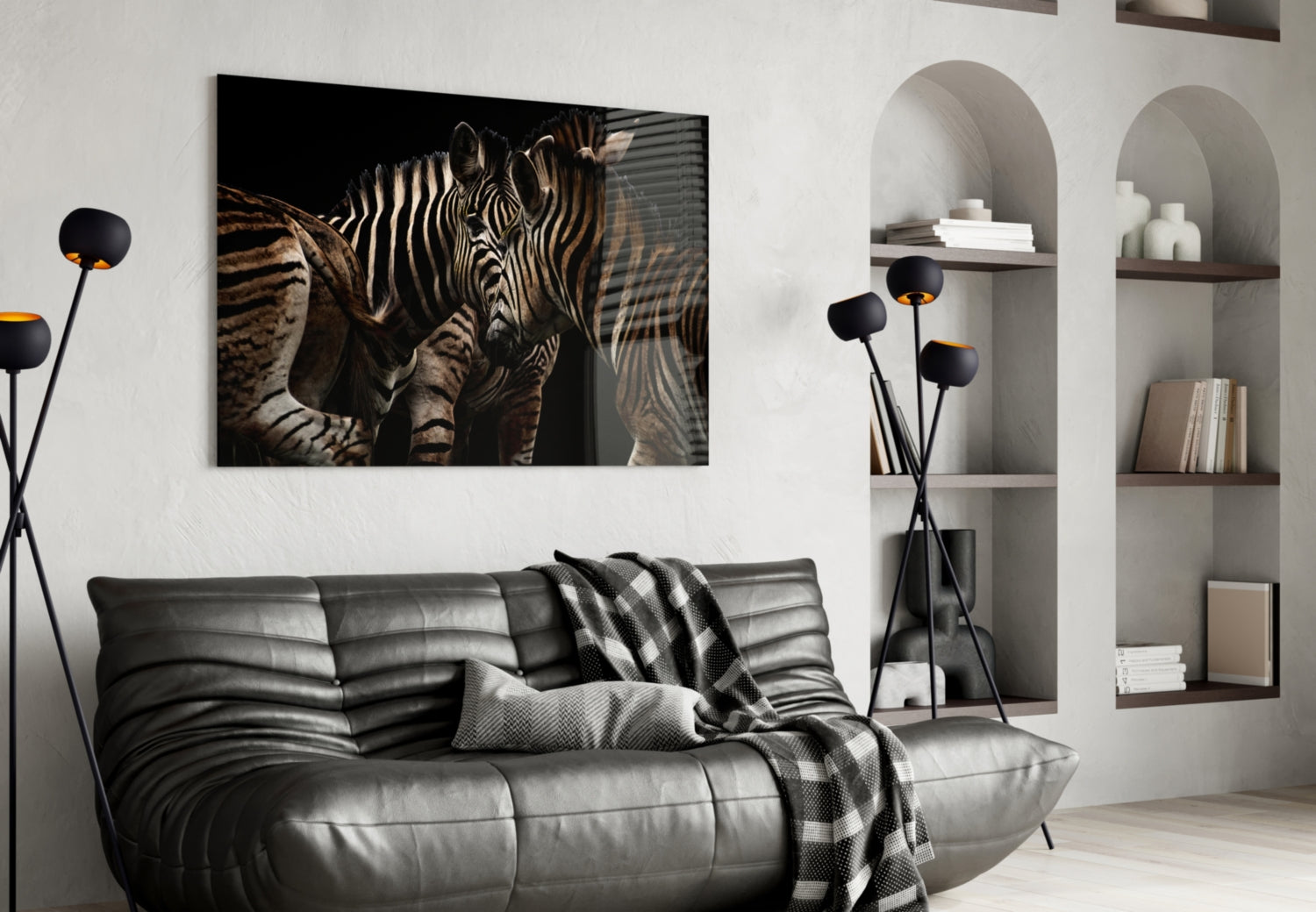 Zebra Glass Wall Art.