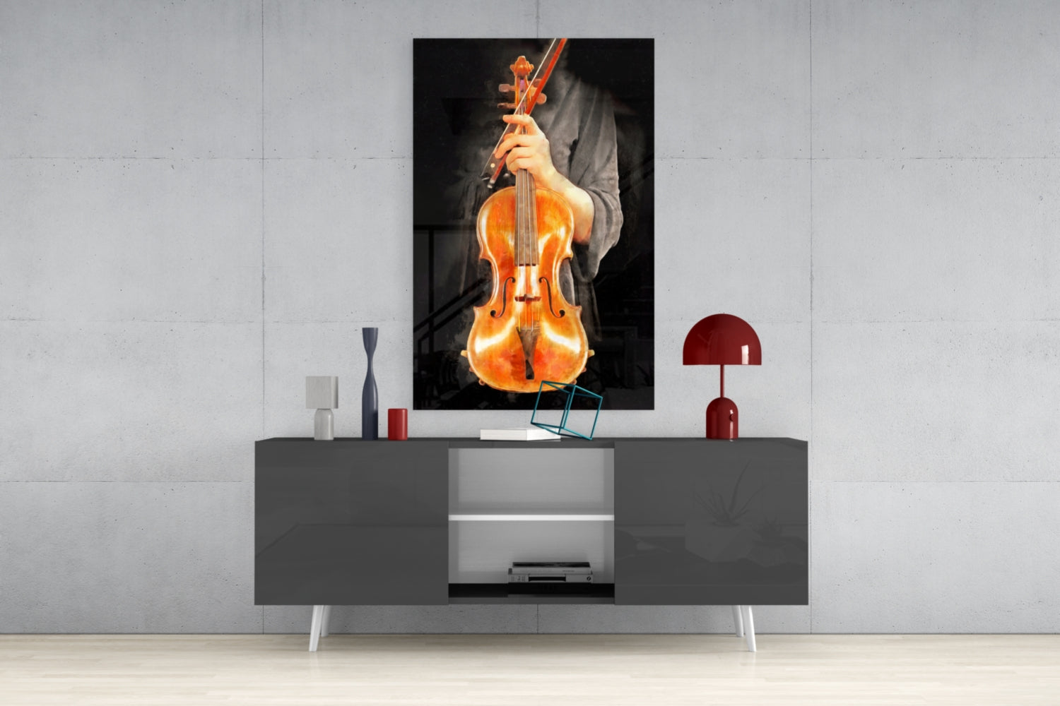 Violin Glass Wall Art.