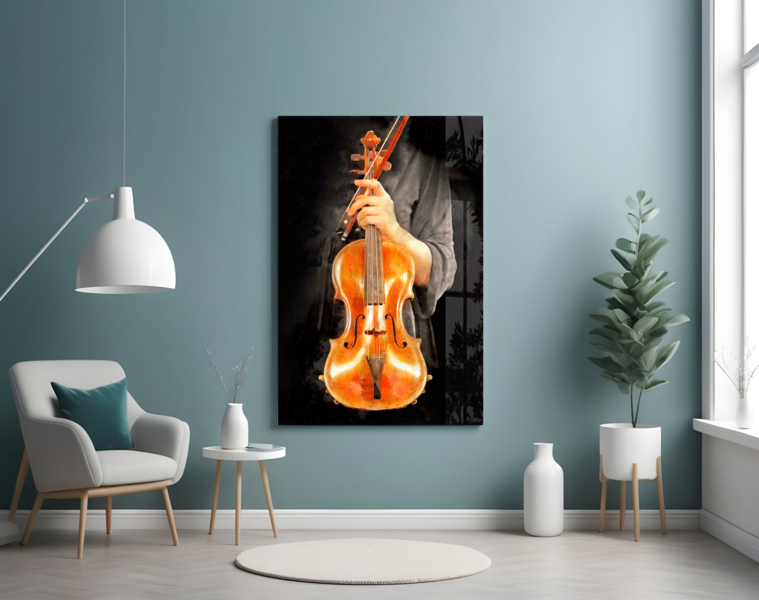 Violin Glass Wall Art.