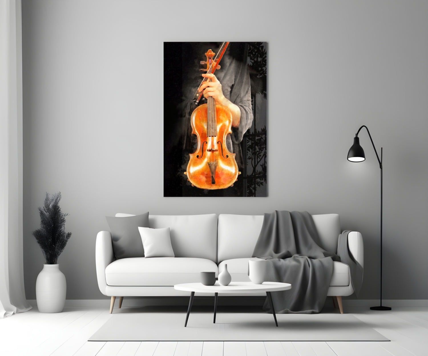 Violin Glass Wall Art.