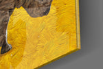 Saffron Rhino panel catching gallery light to reveal its tactile ridge