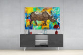 Rhino Glass Wall Art.