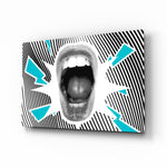 Pop-graphic panel bringing edgy drama to a contemporary living space