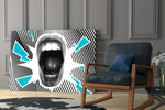 Scream artwork anchoring a wall with bold edgy palette