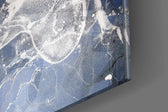 Sapphire Marble panel catching gallery light to reveal its tactile bloom