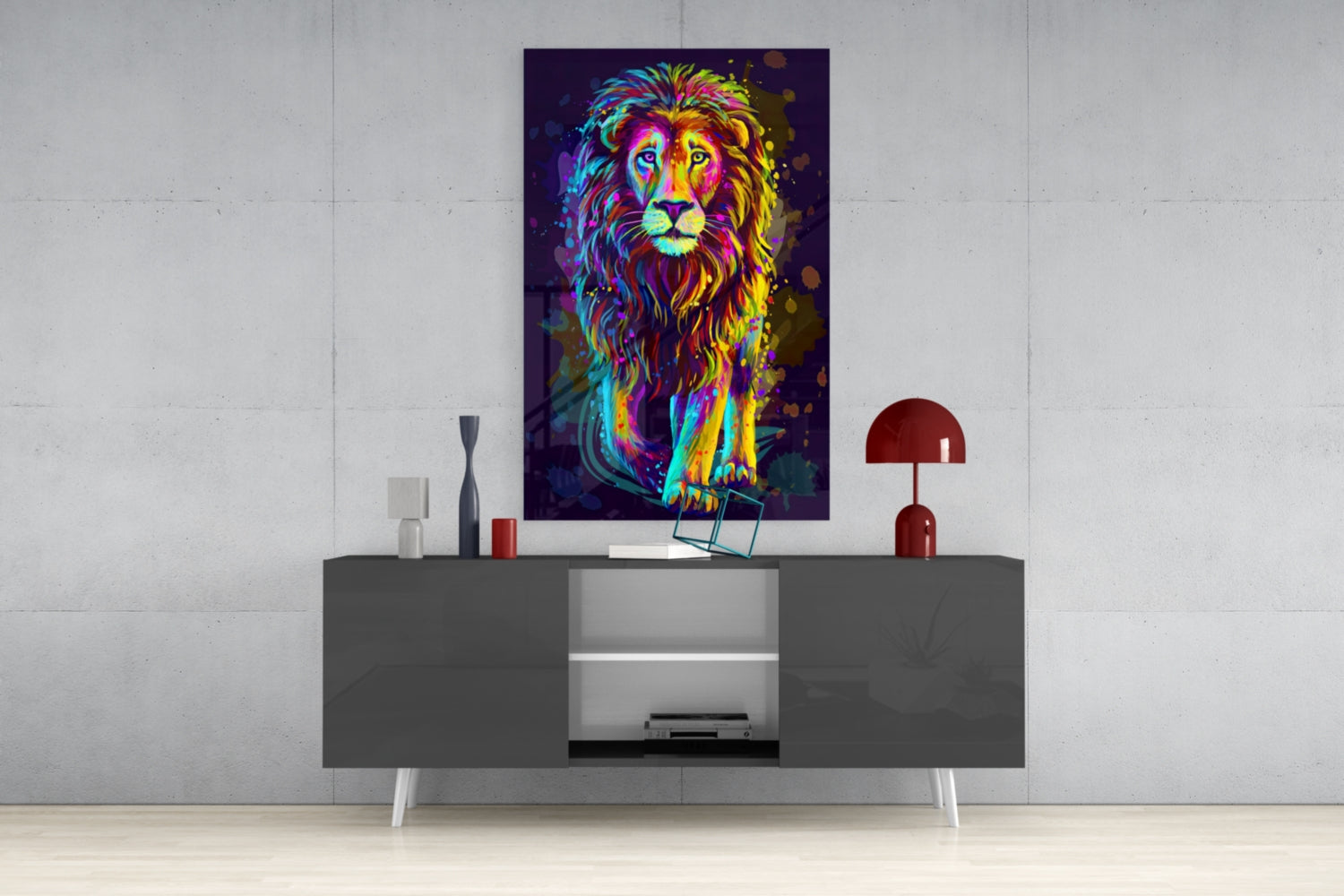Lion Glass Wall Art.