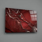 Close-up detail of silver veins glinting through crimson flow
