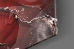 Crimson Marble panel catching gallery light to reveal its tactile bloom