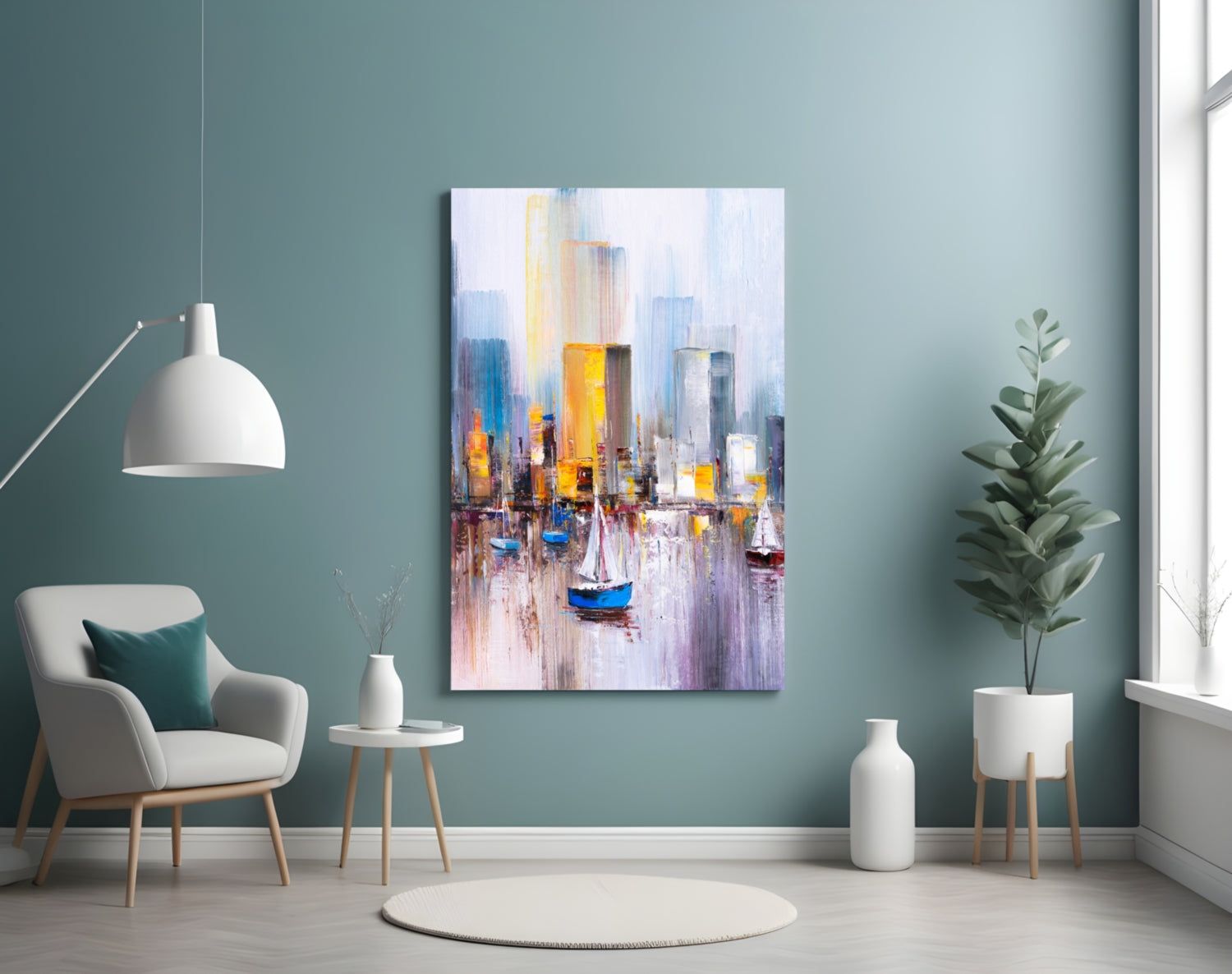 Abstract Glass Wall Art.