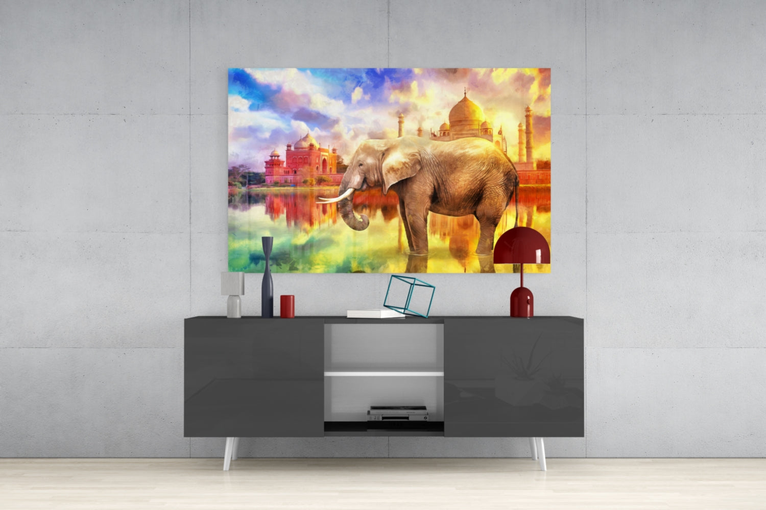 Elephant Glass Wall Art.