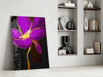 Neon Bloom artwork anchoring a wall with bold luxe palette