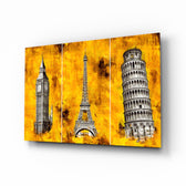 Travel-collage panel bringing wanderlust drama to a contemporary living space