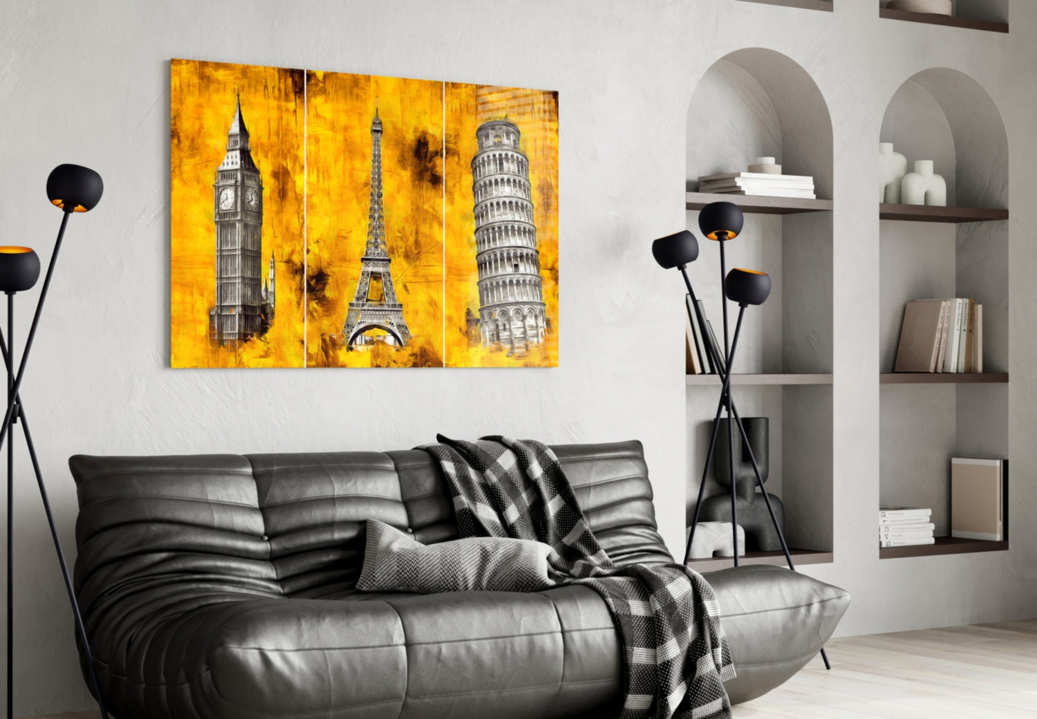 Three Towers Glass Wall Art.