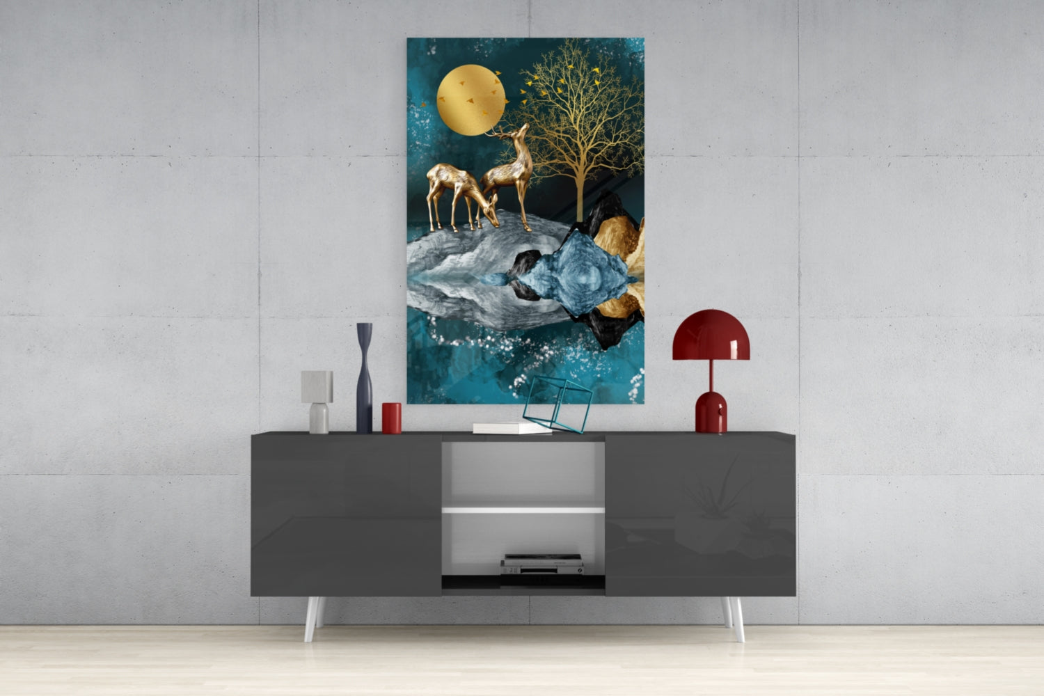 Deers Glass Wall Art.