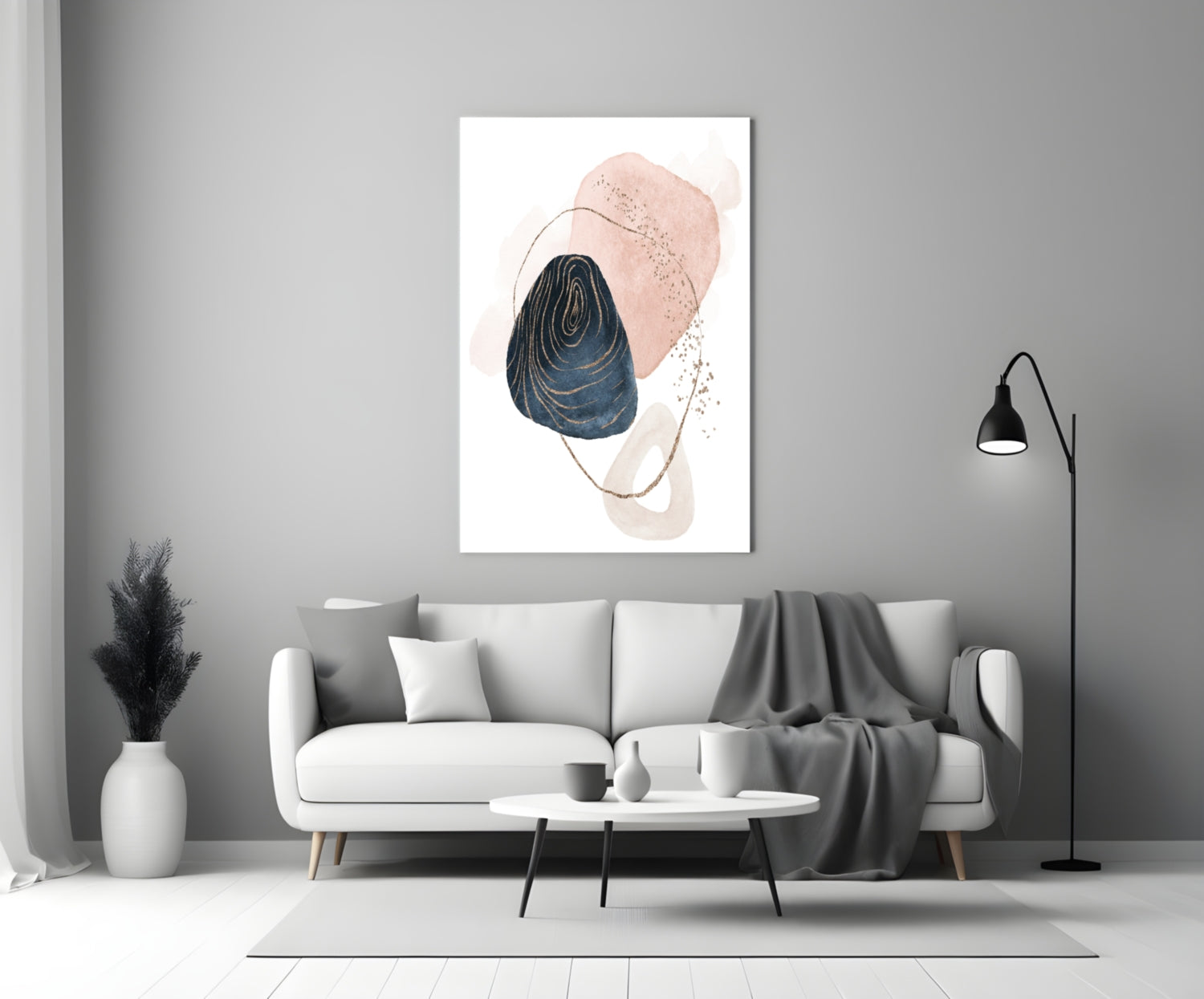 Abstract Shapes Glass Wall Art.