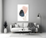 Boho Bloom glass wall art styled above a bed in a bedroom