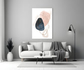 Boho Bloom glass wall art styled above a bed in a bedroom