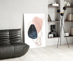 Boho Bloom glass print enhancing a guest room with editorial spirit