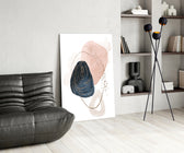 Boho Bloom glass print enhancing a guest room with editorial spirit