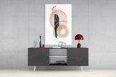 Abstract Shapes Glass Wall Art.